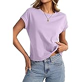 EasyGala Womens Cap Sleeve Crop Tops Cotton T Shirts Crewneck Loose Fit Short Sleeves Tee Summer Fashion Clothes 2026