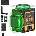 OMMO Laser Level 3D 12 Lines, Touch Panel Self Leveling Laser Level, 3600mAh Rechargeable Batteries, Two Modes Cross Line Laser, 160FT Remote Control, Magnetic Stand, Carry Bag