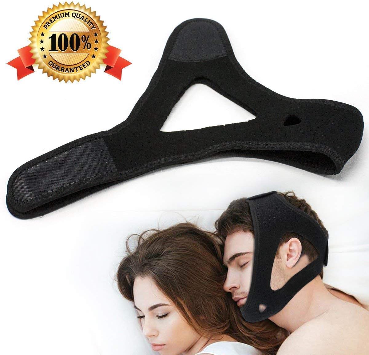 Anti Snoring Chin Strap - Breathable & Naturally Stop Snoring Device, Patent Design w/Promoting Blood Circulation Magnets, Adjustable Snore Reduction Belt for Men & Women to Improve REM Sleep: Health & Personal Care