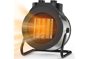 Elevoke Space Heaters for Indoor Use, 1500W PTC Electric Heater with 90°Adjustable Angle, Fast Safety Heat, Small Portable Heater for Office Home(Silver)