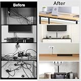 MOKANI Cable Management Under Desk 6pk 15.7in No-Drill Self-Adhesive Wire view 5