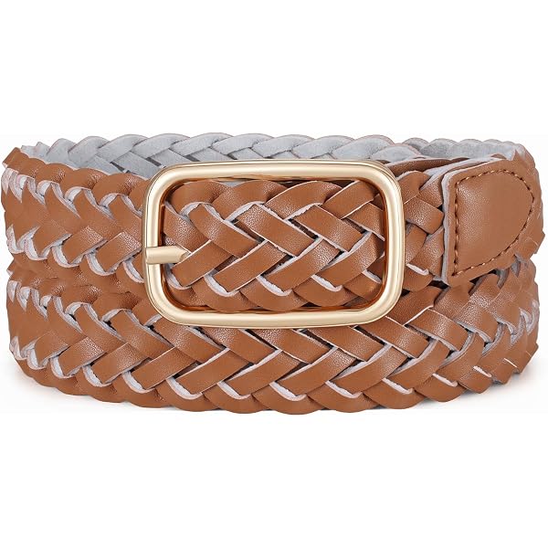 Adjustable Leather Woven Belt for Jeans Dresses Skirts Ayliss Braided Belt Women PU Leather Waist Belt Skinny Woven  main image 4