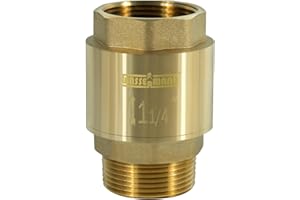 Wassermann 1-1/4" Brass Check valve 1.25“ NPT water Check Valve for submersible well pump 1.25 NPT inlet x 1.25 FNPT Outlet Suitable For Well Pump Irrigation System Water Supply System