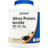 Nutricost Isolate Whey Protein Powder, Vanilla, 5 pounds