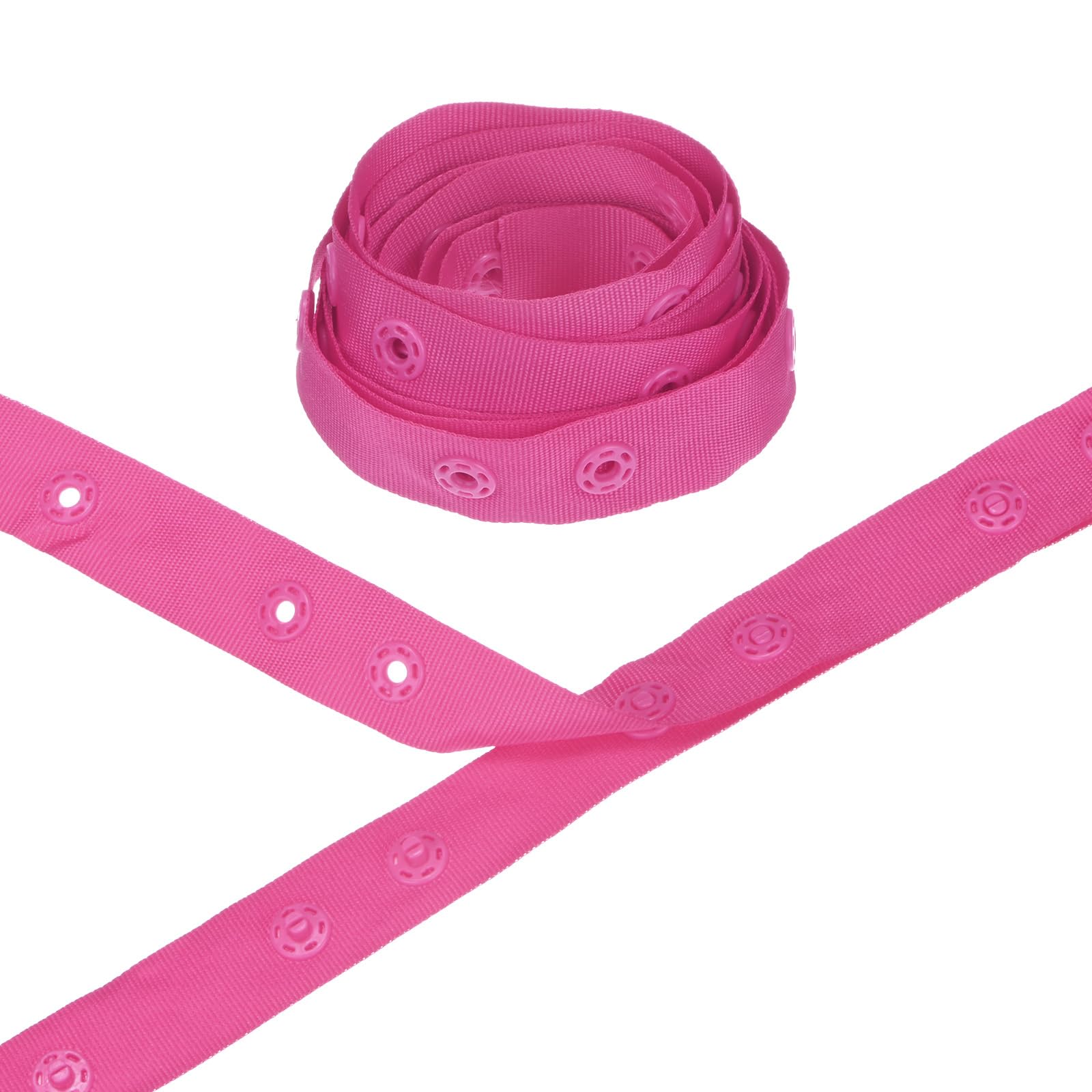 M METERXITY Plastic Snap Buttons, 2 Yards Plastic Snaps, Polyester Tape Hook & Eye Zipper Popper Press Stud Fastener for Sewing/Clothes/Fabric/DIY Craft [Purple Red, 36mm Spacing]