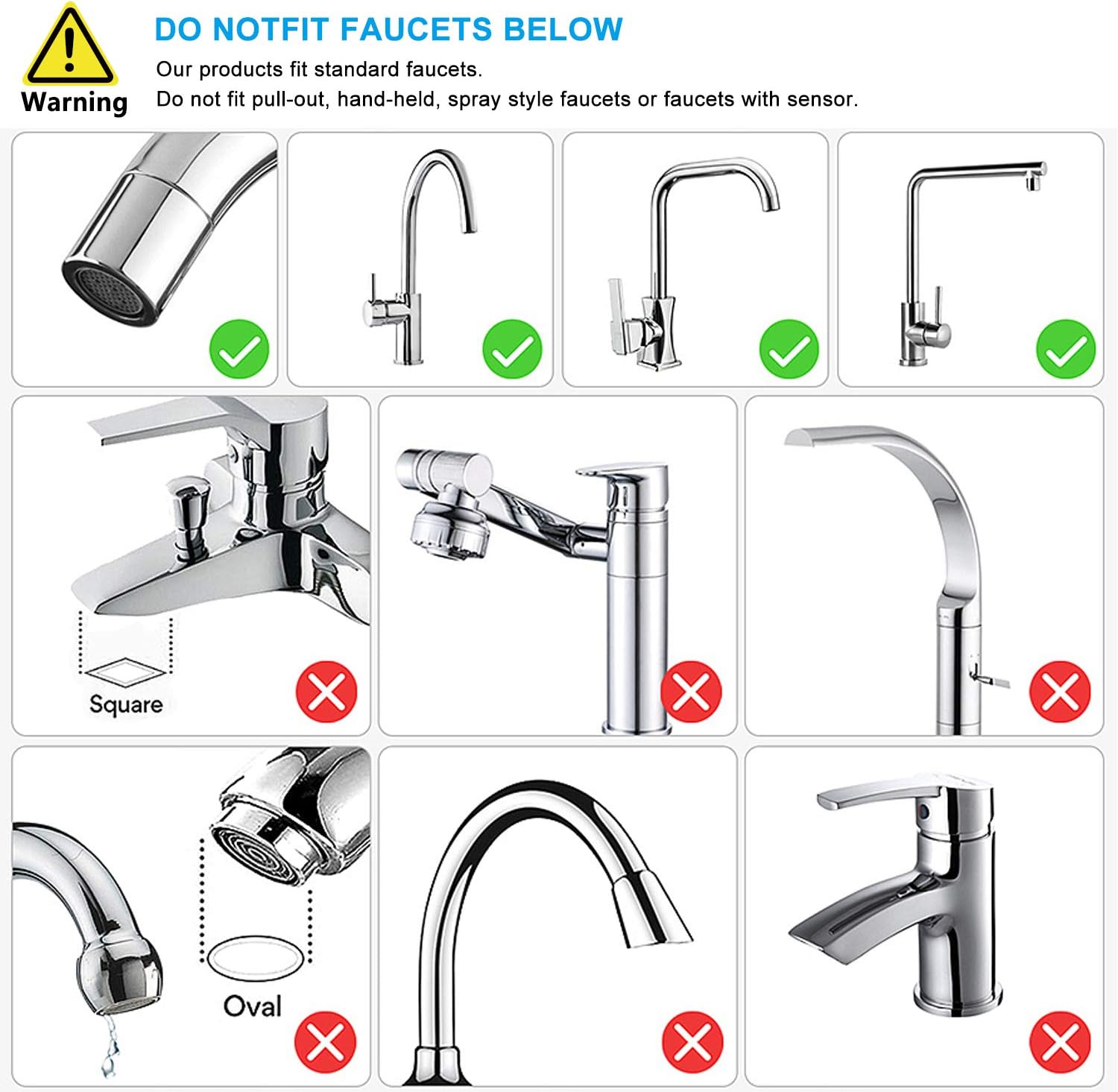LCF Water Filter Faucet, Food Grade 304 Stainless Steel, Water Purifier with ACF Filter Element, with Double Outlet to Reduce Chlorine,Lead,BPA Free and Improve Hard Water(4 Filters Included): Home & Kitchen
