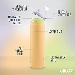 Ello Pop & Fill 22oz Stainless Steel Water Bottle