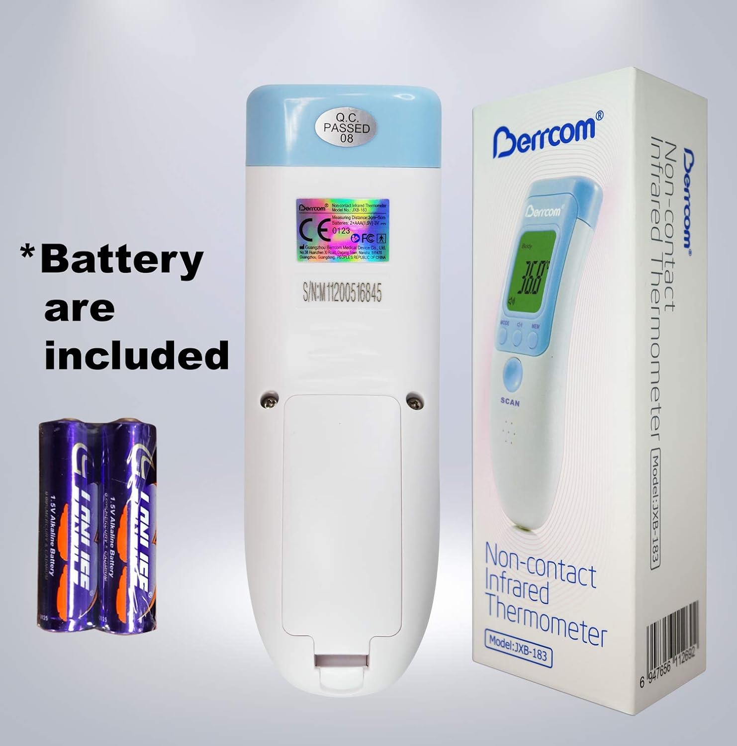 Accurate Instant Readings No Touch Infrared ţhermometer Thermal Temterature Scanner For Body Kids Adults Smart Forehead ţhermometer Contact With Fever Alarm Industrial Scientific Wineasy Test Measure Inspect