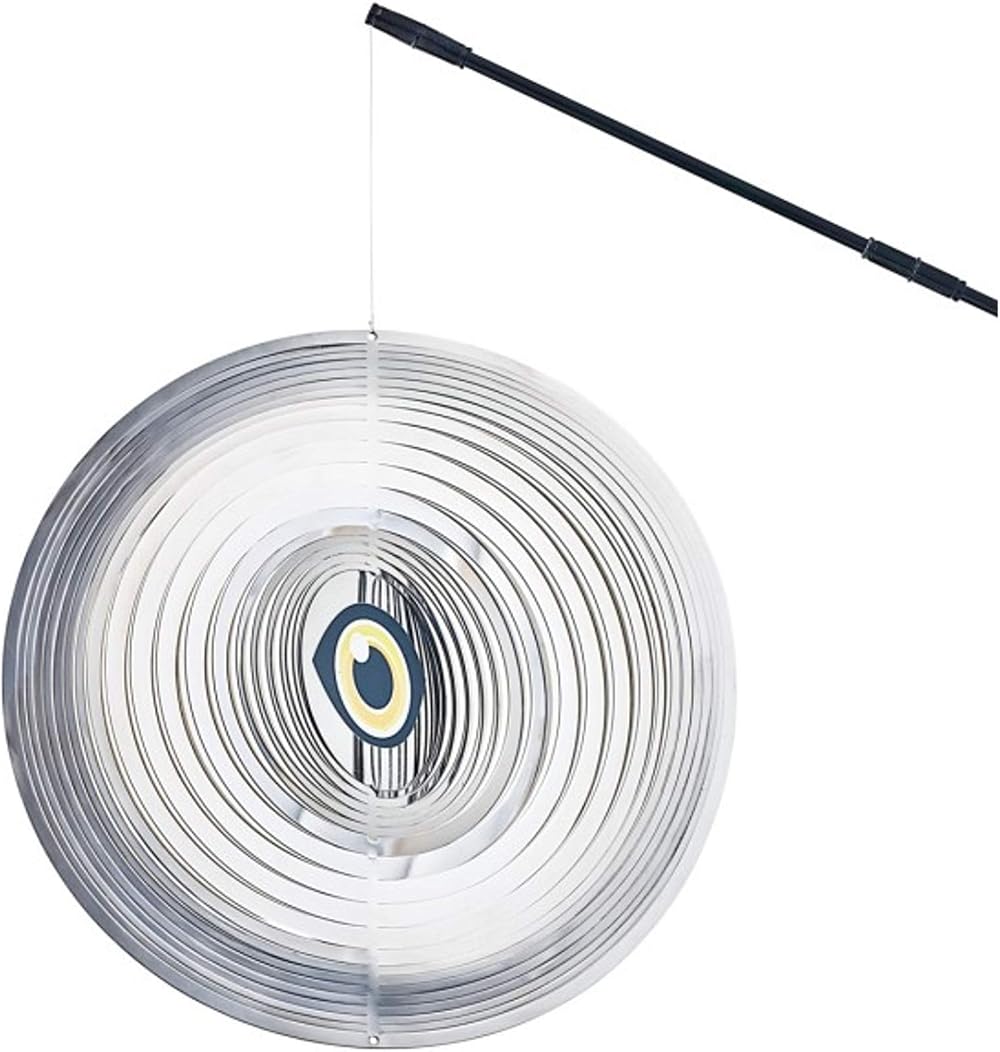 Pontec PondoScare Spinner - Rotating Heron Scare with Wind Chime