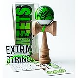 Sweets Kendamas Grain Split 2.0 Prime Kendama, Premium Skill Toy, Extra String Accessory Gift Bundle (Veggie)
