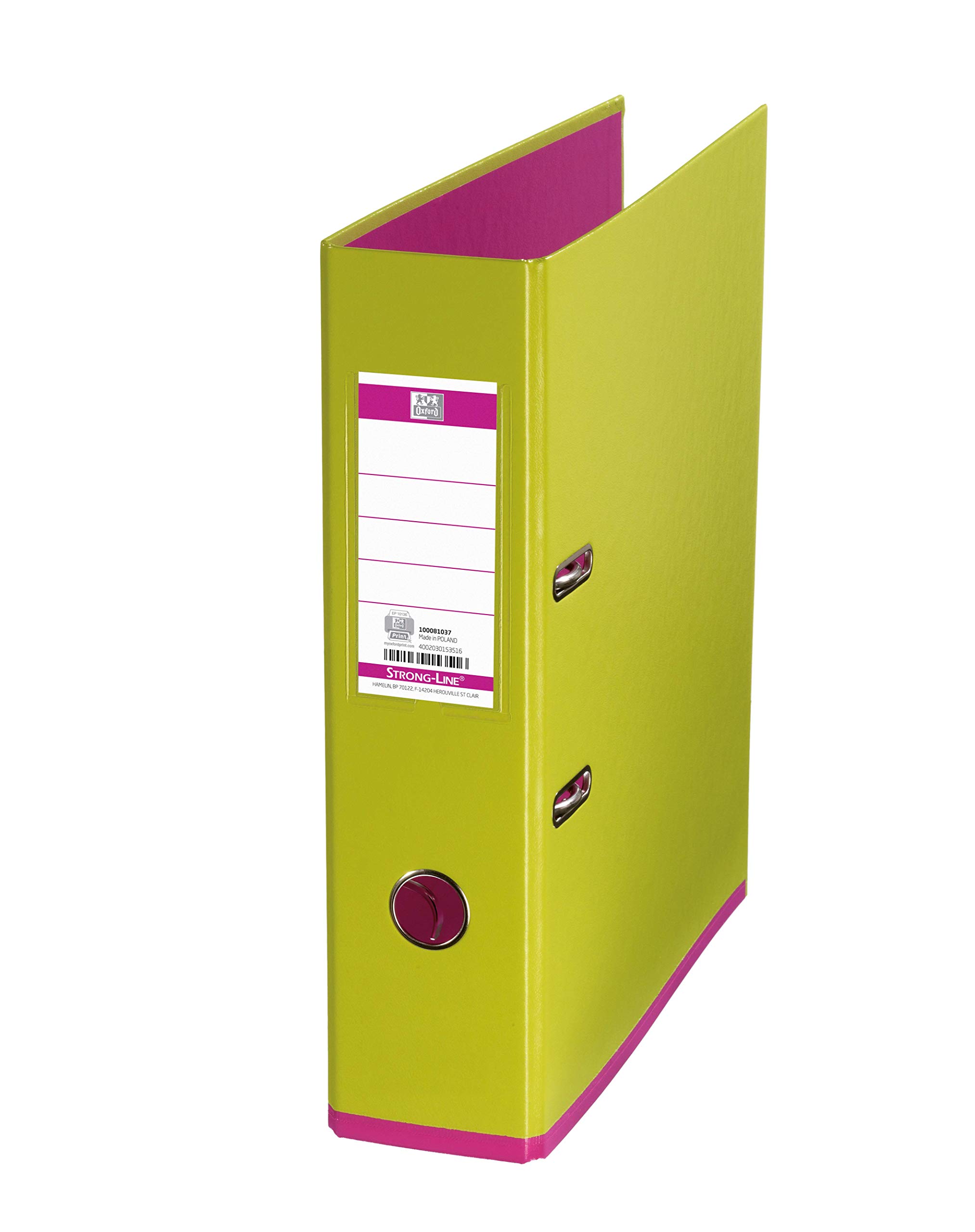Elba Strongline MyColour Lime Green and Fuschia Pink 80mm A4 Lever Arch Polypropylene File