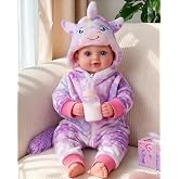 BABESIDE 17 Inch Baby Doll Girl, Cute Soft Cloth Body Realistic Baby Doll | Unicorn Outfit, Real Life Baby, Easy-to-Hold Size, Can Dress Up, Gift Box with Bottle and Care Accessories for Kids Age 3+