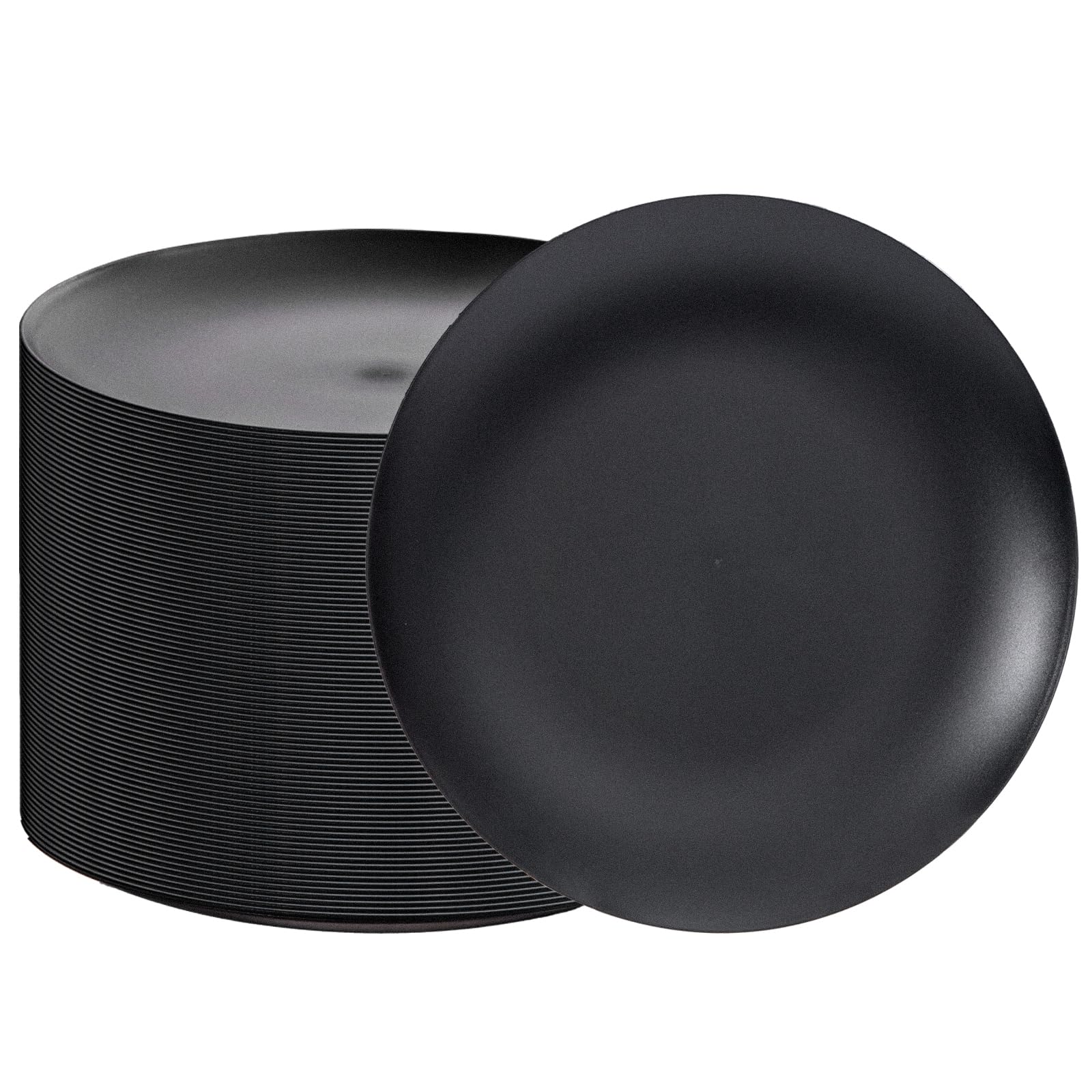 Photo 1 of EI enjonirinjonir 80pcs Black Plastic Plates Disposable for Dinner,10.25inch Party Plates Disposable Heavy Duty,Elegant Matte Plastic Plate Frosted is Ideal for Wedding/Birthday//Tables Decoration
