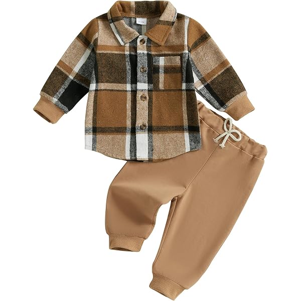 YOUNGER TREE Jungen-Sweatsuit – Flanell-Karo-Hoodie Mit Hose, Für 1–6 Jahre, Herbst/Winter