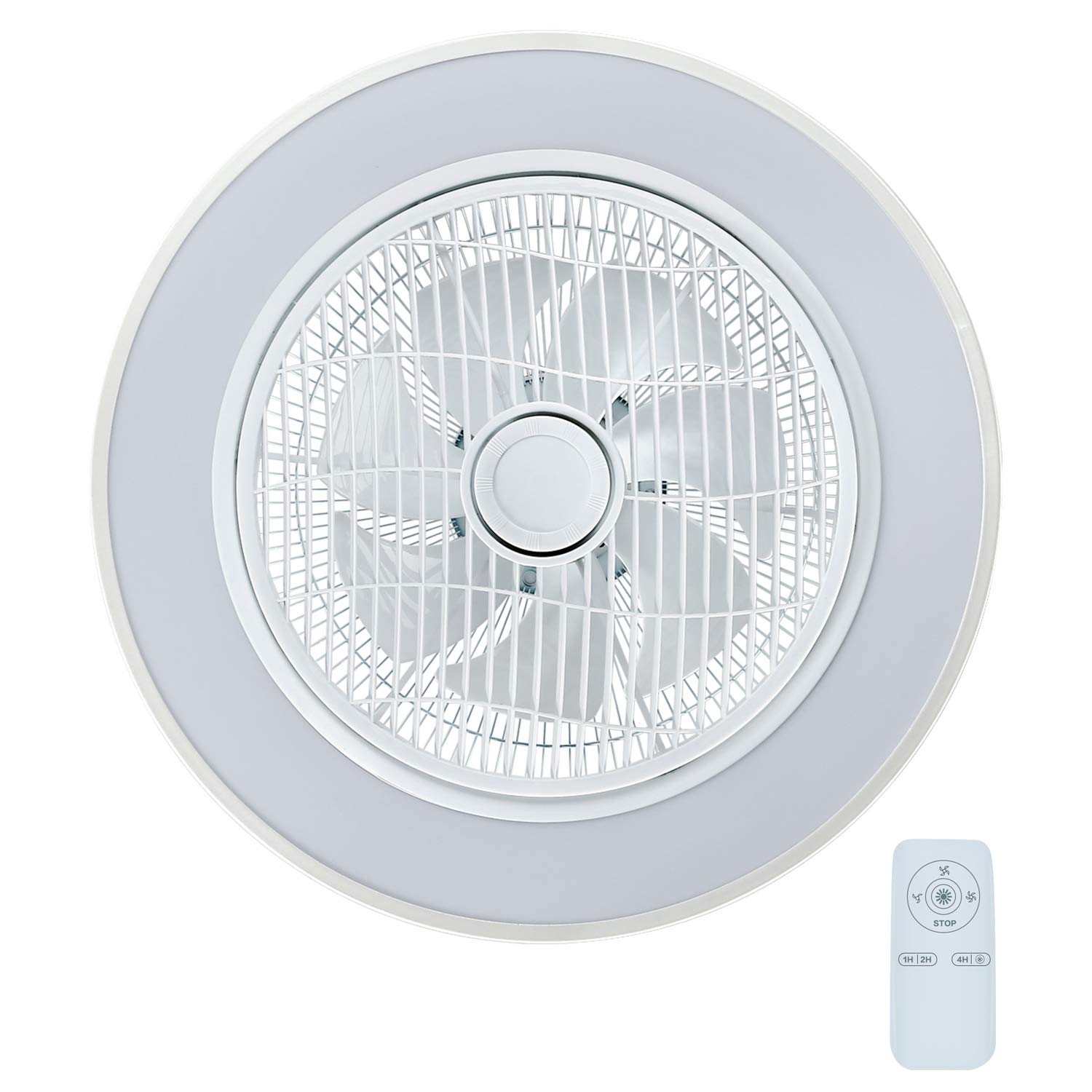 Buy Flush Mount Ceiling Fan with Light, Enclosed Ceiling Fan with LED ...