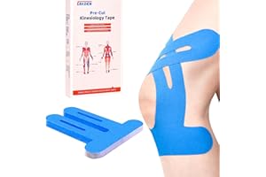 IEADEN Precut Kinesiology Tape for Knees, 20 Pcs - Knee Support & Stability, Knee Pain Relief Athletic Tape - Waterproof & Elastic, Breathable Hypoallergenic Latex-Free Tape, Blue
