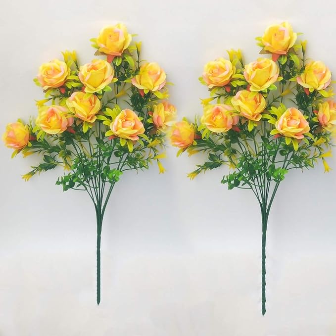 Buy Artificial Yellow Flower Bunch Pack of 2 Online at Low Prices in