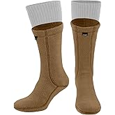 281z Hiking Warm 8 inch Boot Liner Socks - Military Tactical Outdoor Sport - Polartec Fleece Winter Socks (Coyote Brown)