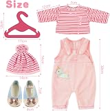 Aolso Baby Doll Clothes 14-18 Inch Overalls Coat Hanger Pink 35-45 cm view 2