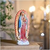 Zayton Our Lady of Guadalupe Statue Virgen Catholic De Guadalupe Figure Religious Gift for Mother's Day Inspirational Home Decor Hand Painted Sculpture 8 inch