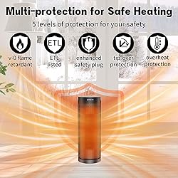 Portable Space Heater for Indoor Use with Remote