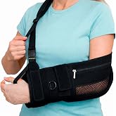 Vive Arm Sling Shoulder Immobilizer for Men &amp; Women - Breathable Arm Sling | For Shoulder Injury, Torn Rotator Cuff, Elbow &amp; Wrist Injuries, Fracture Broken - Medical Support Brace, Left &amp; Right (Black)