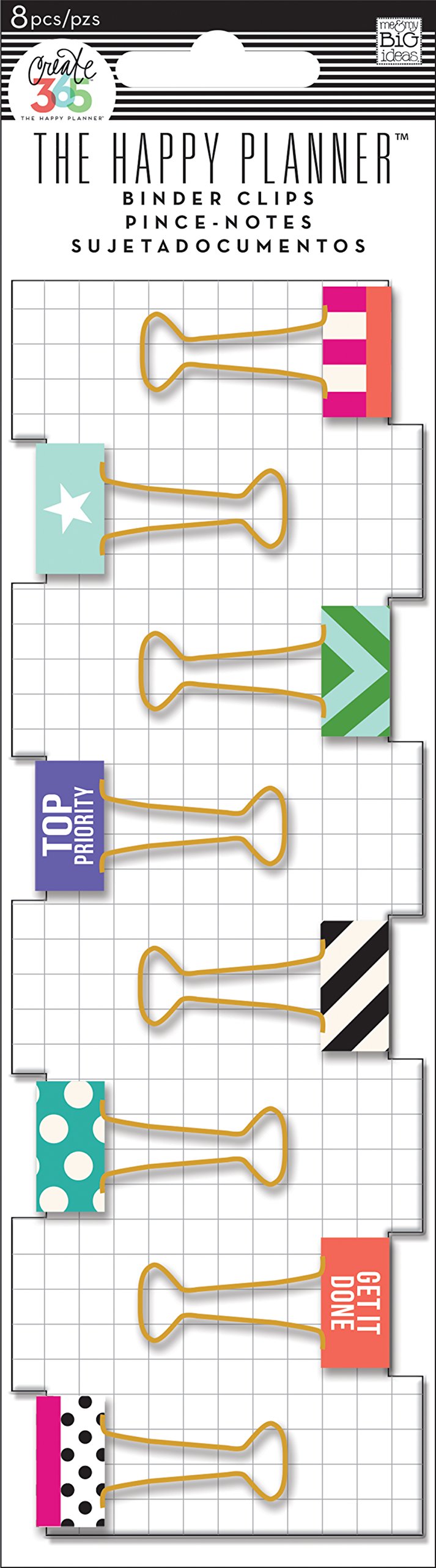 Me & My Big Ideas PLBC-01 290525 Create 365 Happy Planner Binder Clips -Top Priority - Multicolor