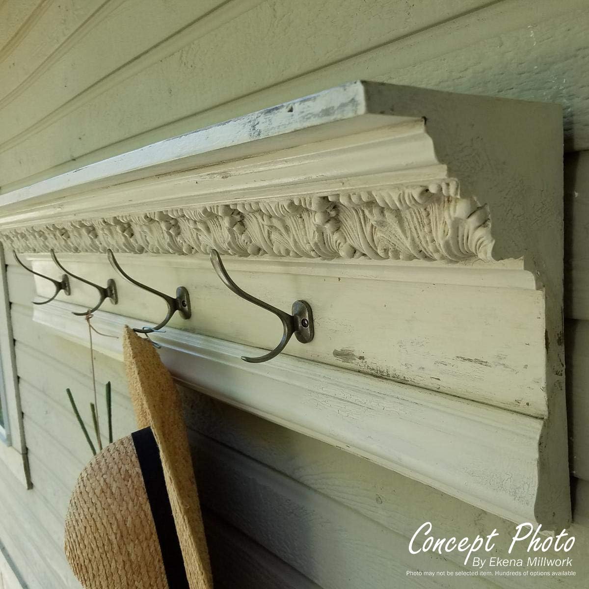 Ekena Millwork MLD02X02X03ADAL Andrea Rope Carved Wood Crown Moulding, 2 1/4"H x 2 3/8"P x 3 1/4"F, Alder - Wood Moldings And Trims - 