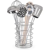Melissa &amp; Doug Stir &amp; Serve 7-Piece Cooking Utensils Set | 7 Pieces, Pretend Play Kitchen Toys, Stainless Steel Whisk, Ladle, Spatula, Metal Holder, Preschool Toys for Kids, Ages 3+