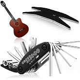 Maasechs 2 Pcs Guitar Bass Multi-tool 13-in-1 Repair Wrench Knob Puller | Portable Spanner Wrench for Guitar Bass Setup, Microfiber Suede Backing Protects Knobs, Compact Tool for Musicians