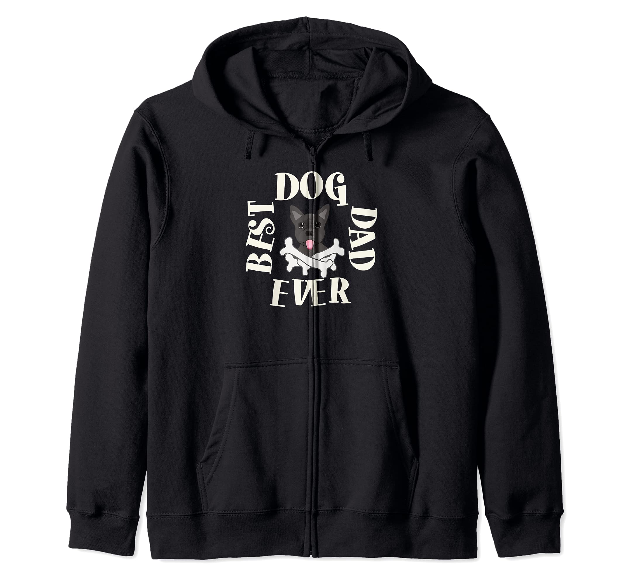 Best Dog Dad Ever with Puppy Zip Hoodie