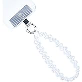 Danni Yan Beaded Phone Wrist Strap Mobile Phone Strap Crystal Wrist Lanyard Detachable Cellphone Wristlet Crystal Bracelet (Snow)