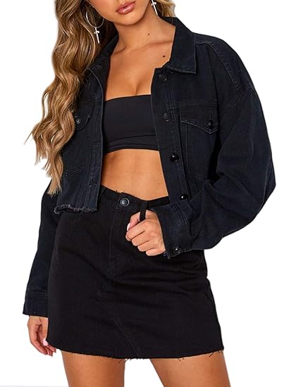 oversized black denim jacket plus size
