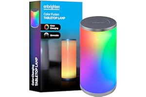 Enbrighten Color-Fusion LED Lamp, Modern Night Light, Touch Sensor, Dimmable Whites & Vibrant RBG Colors, Dorm Essentials, Id