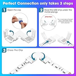 WENHSIN 10-Packs L Shape 4-Pin LED Connectors for