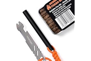VitarayX Ferro Rod Fire Starter Survival Tool – All-in-One Flint and Steel Fire Starter Kit, Waterproof Firestarter for Camping, Hunting, Bushcraft, Hiking & Emergency Preparedness