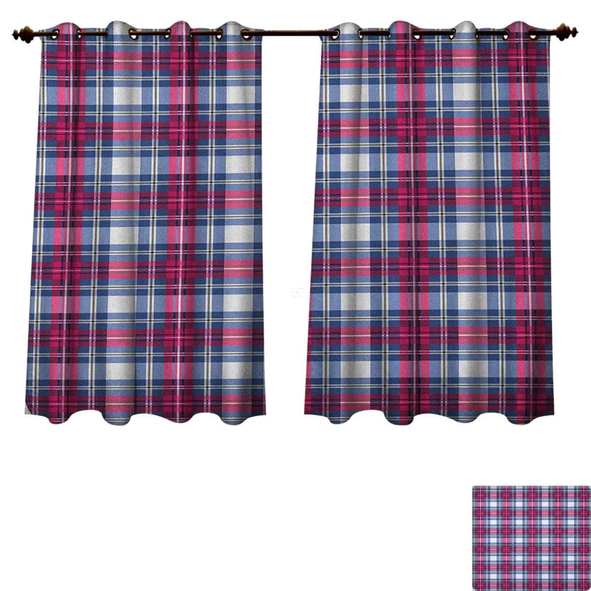 Amazon Com Plaid Blackout Thermal Backed Curtains For Living Room