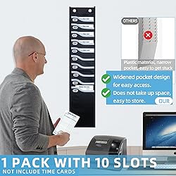 ALSLEA Oxford Time Card Rack 10 Slots Extra-Wide