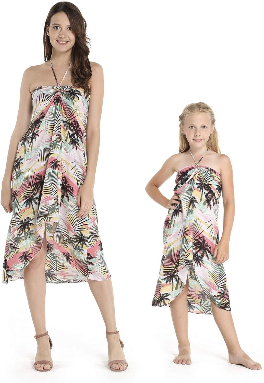 mom and daughter matching hawaiian dresses