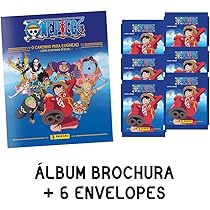 Kit C/ 1 Álbum Brochura + 6 Envelopes de Figurinhas One Piece Road