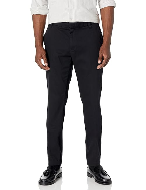 Amazon Essentials Men's Slim-Fit Wrinkle-Resistant Flat-Front Stretch Chino Pant, Black, 31W x 32L
