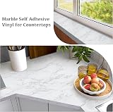 Hode Marble Vinyl Wrap 30cmx200cm Self Adhesive Wallpaper White Granite view 2