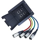 Pro Audio Recessed Stage in Floor Pocket Box Black with Prewired Connections