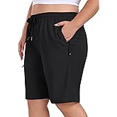 MoFiz Women's Plus Size Hiking Cargo Shorts Quick Dry Golf Active Shorts Lightweight Summer Shorts with Pockets