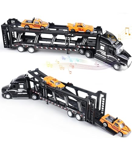 Amazon.com: New-Ray Freightliner 114SD Auto Transporter White and