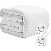 Cozorbt Heated Quilted Wave Mattress Pad,Queen Size Dual Control,Soft Bed Warmer,10 Heat Settings,1-12 Hours Auto-Off,Fast Heating,ETL Certified,Machine Washable,Fit Up to 18" Deep Pocket,60"x80"