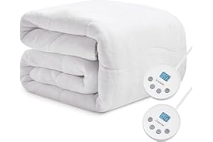 Cozorbt Heated Quilted Wave Mattress Pad,Queen Size Dual Control,Soft Bed Warmer,10 Heat Settings,1-12 Hours Auto-Off,Fast He