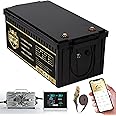 PUPVWMHB 36V 150Ah Lithium Golf Cart Battery, Lifepo4 Battery with 43.8V 25A Charger, Built-in 200A BMS, LCD Monitor & Mobile APP, Peak Current 600A .7.68kW Power Output, Perfect for Golf Carts, Solar