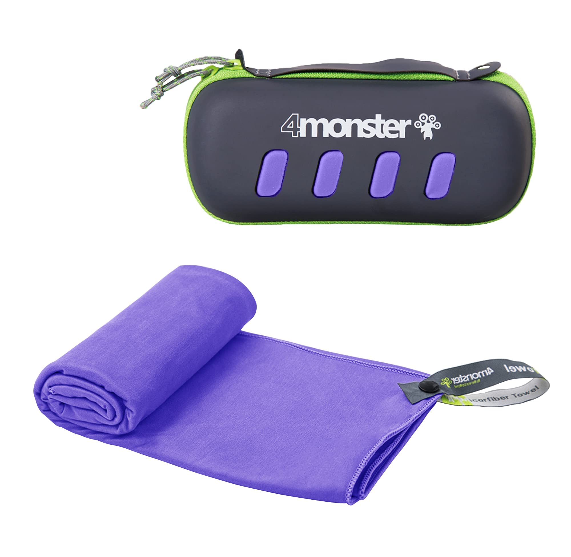 4Monster Ultra Light Quick Dry Microfibre Towels for Fitness, Sports, Sauna, Yoga and Travel Large Purple