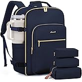 LOVEVOOK 40L Large Travel Backpack for Women Men, 17 Inch Carry on Backpack for Traveling on Airplane, Personal Item Travel Bag Airline Approved, Business Causal Weekender Backpack, Blue-Black